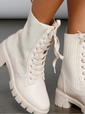 Steve Madden Fashion Leather Lace-Up Boots